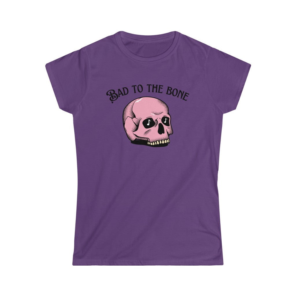 A rock tshirt with the text "bad to the bone". For lovers of classic rock and needing a rock tshirt.