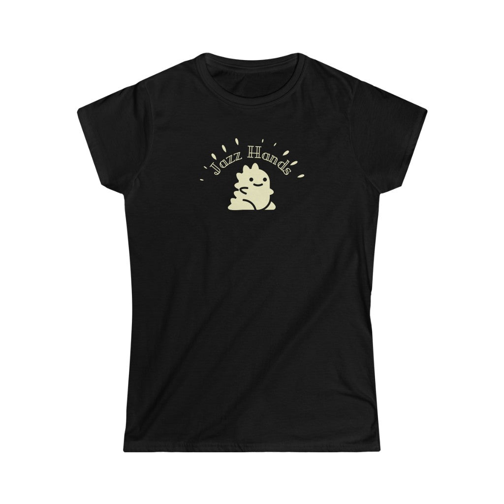 A jazz t shirt for those dancing lindy hop with the text "jazz hands". A funny tshirt for any swing dancer.