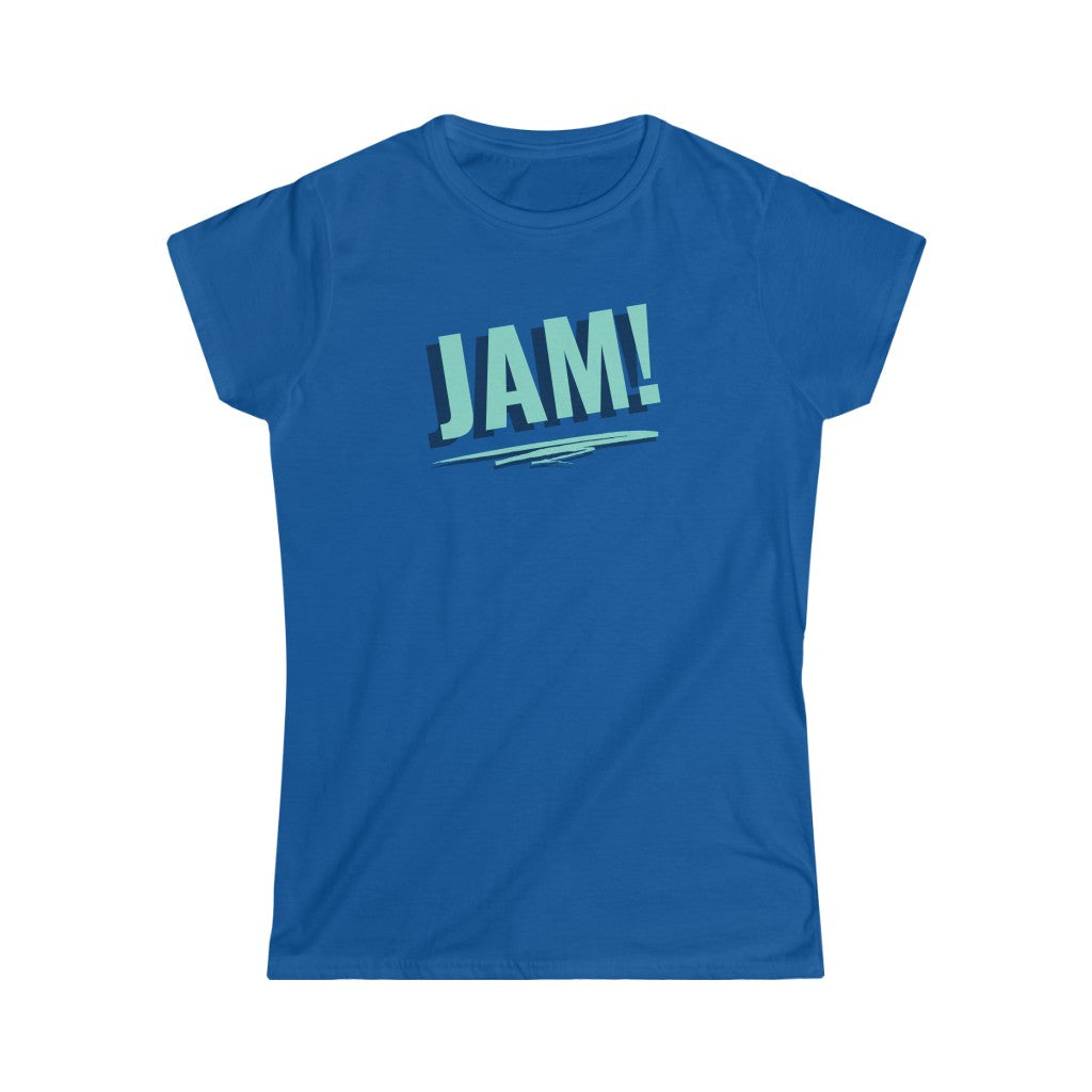 A dance tshirt with the text "JAM!". Great for the ones dancing lindy hop, salsa, west coast swing, tango or ballet.