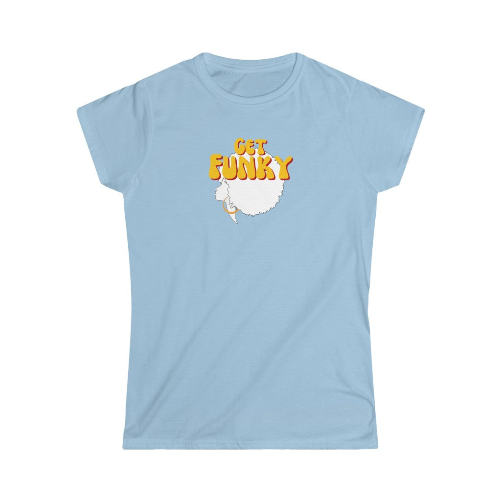 A funk tshirt with the text "get funky". A really cool tshirt for those loving funk music