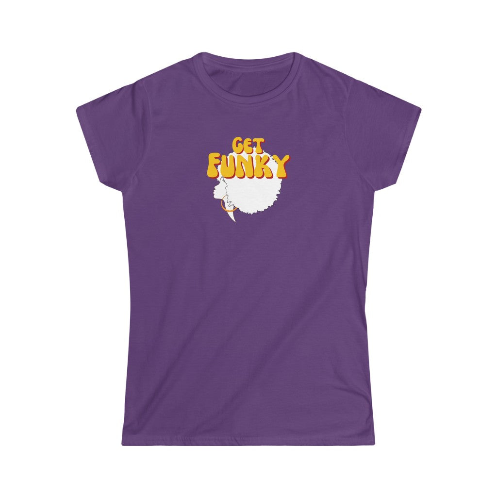 A funk tshirt with the text "get funky". A really cool tshirt for those loving funk music