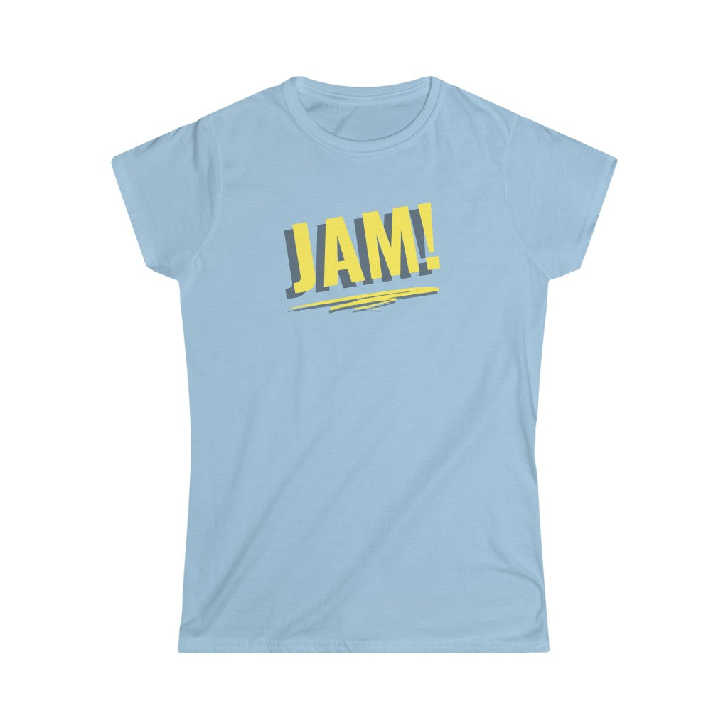 A dance tshirt with the text "JAM!". Great for the ones dancing lindy hop, salsa, west coast swing, tango or ballet.