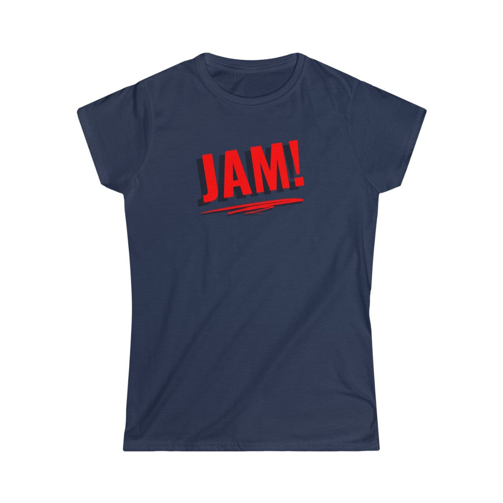 A dance tshirt with the text "JAM!". Great for the ones dancing lindy hop, salsa, west coast swing, tango or ballet.