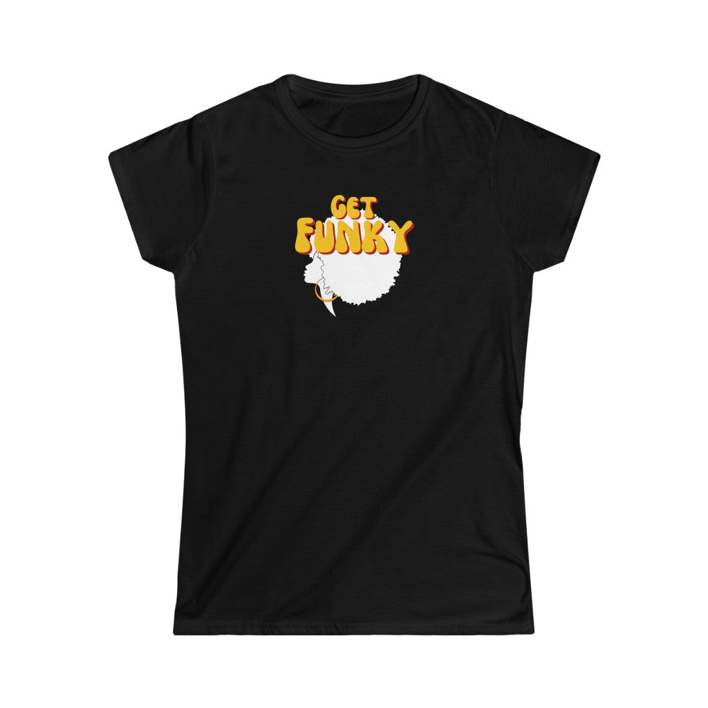 A funk tshirt with the text "get funky". A really cool tshirt for those loving funk music