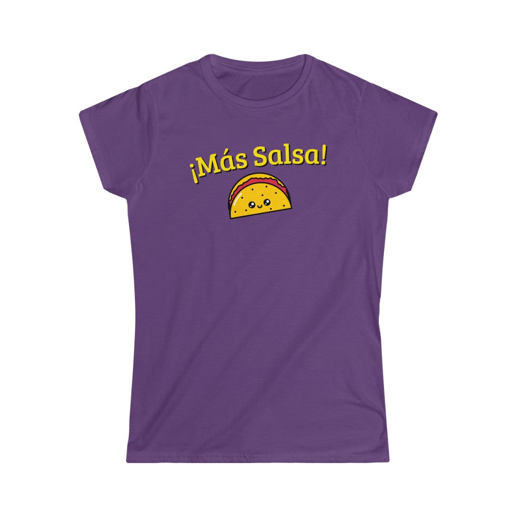 A funny tshirt with the text "mas salsa". A really comical tshirt for salsa dancers.