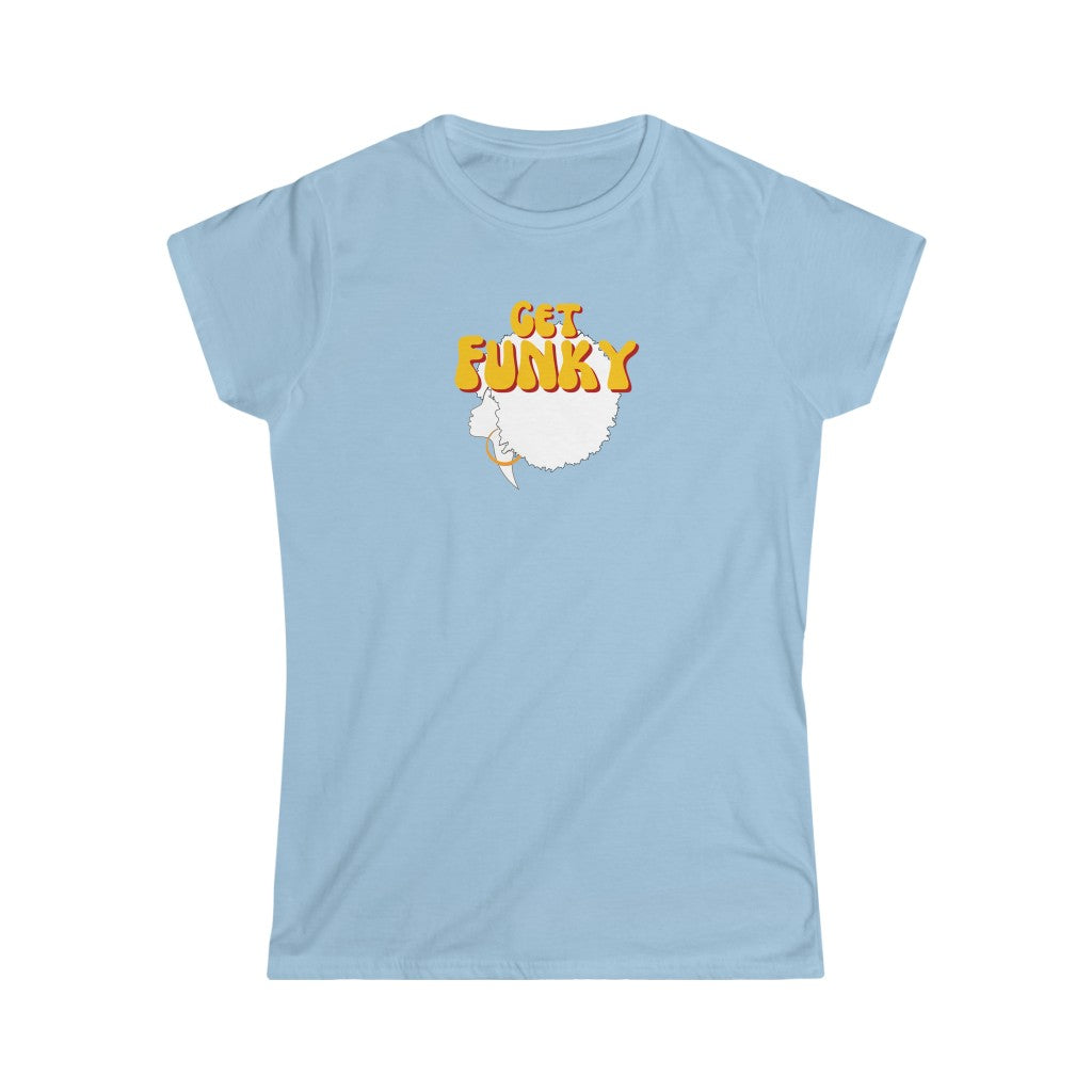 A funk tshirt with the text "get funky". A really cool tshirt for those loving funk music