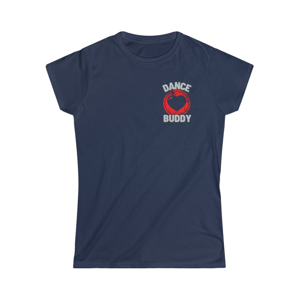 A dance tshirt with the text "dance buddy". A great buddy shirt  to wear while you're dancing lindy hop, west coast swing or salsa.